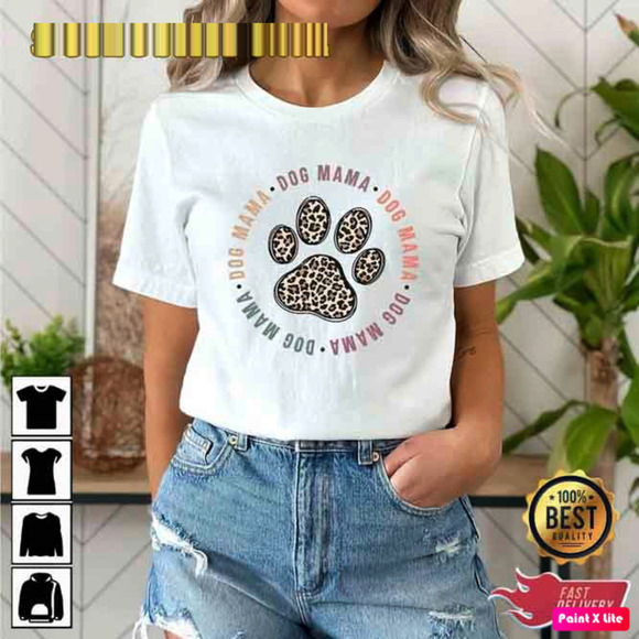 Travon A Other - Mothers Day Pet Moms Dog Mama Paw Print Unisex T-Shirt